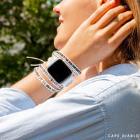 White Labradorite Apple Watch Strap One Size - Beau Kisses