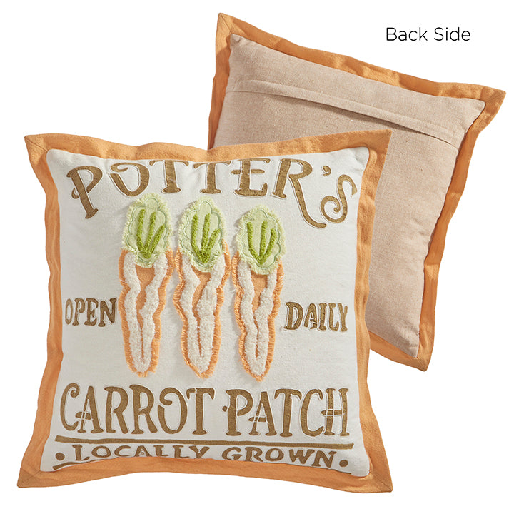 Carrot Patch Pillow 18"
