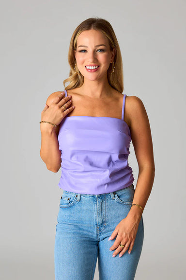 JOLEE VEGAN LEATHER TANK TOP - LILAC - Beau Kisses