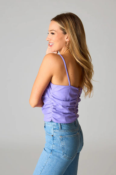 JOLEE VEGAN LEATHER TANK TOP - LILAC - Beau Kisses