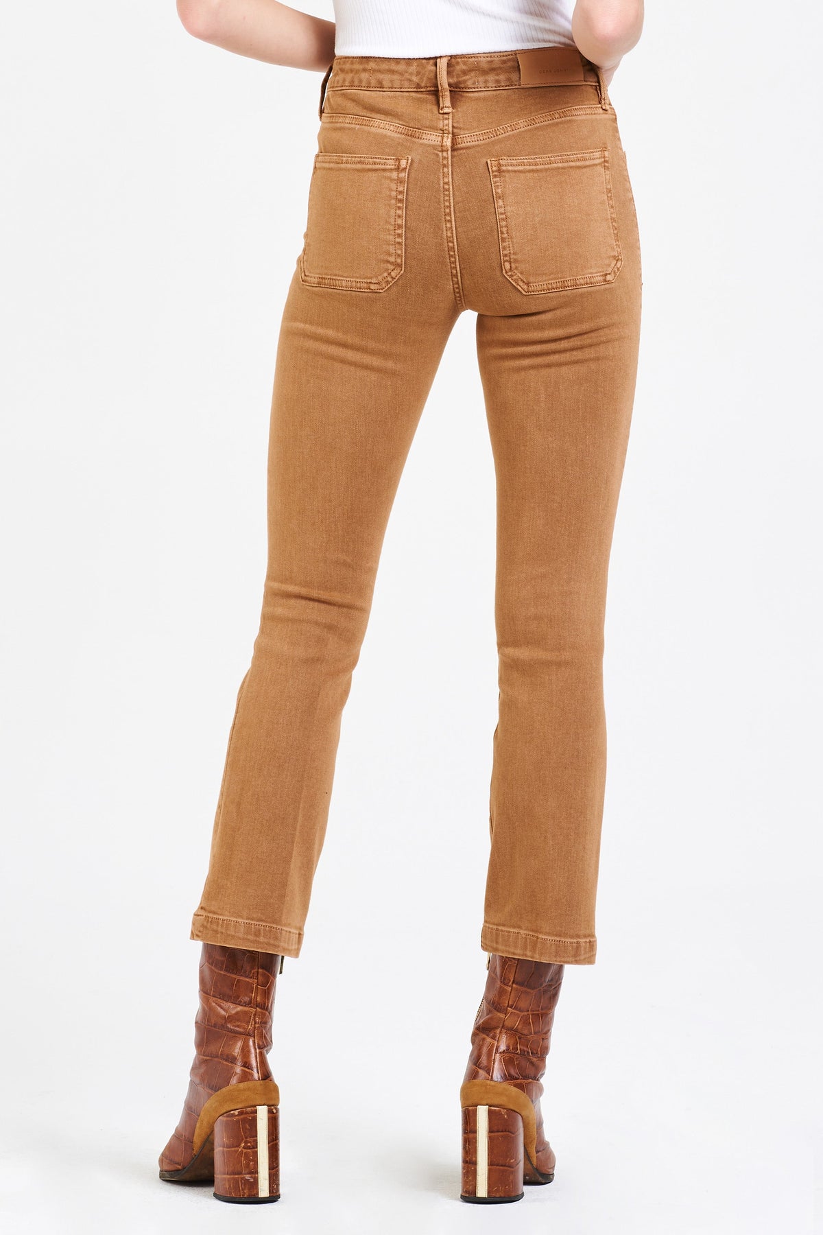JEANNE FLARE HIGH RISE CROPPED BUTTERSCOTCH