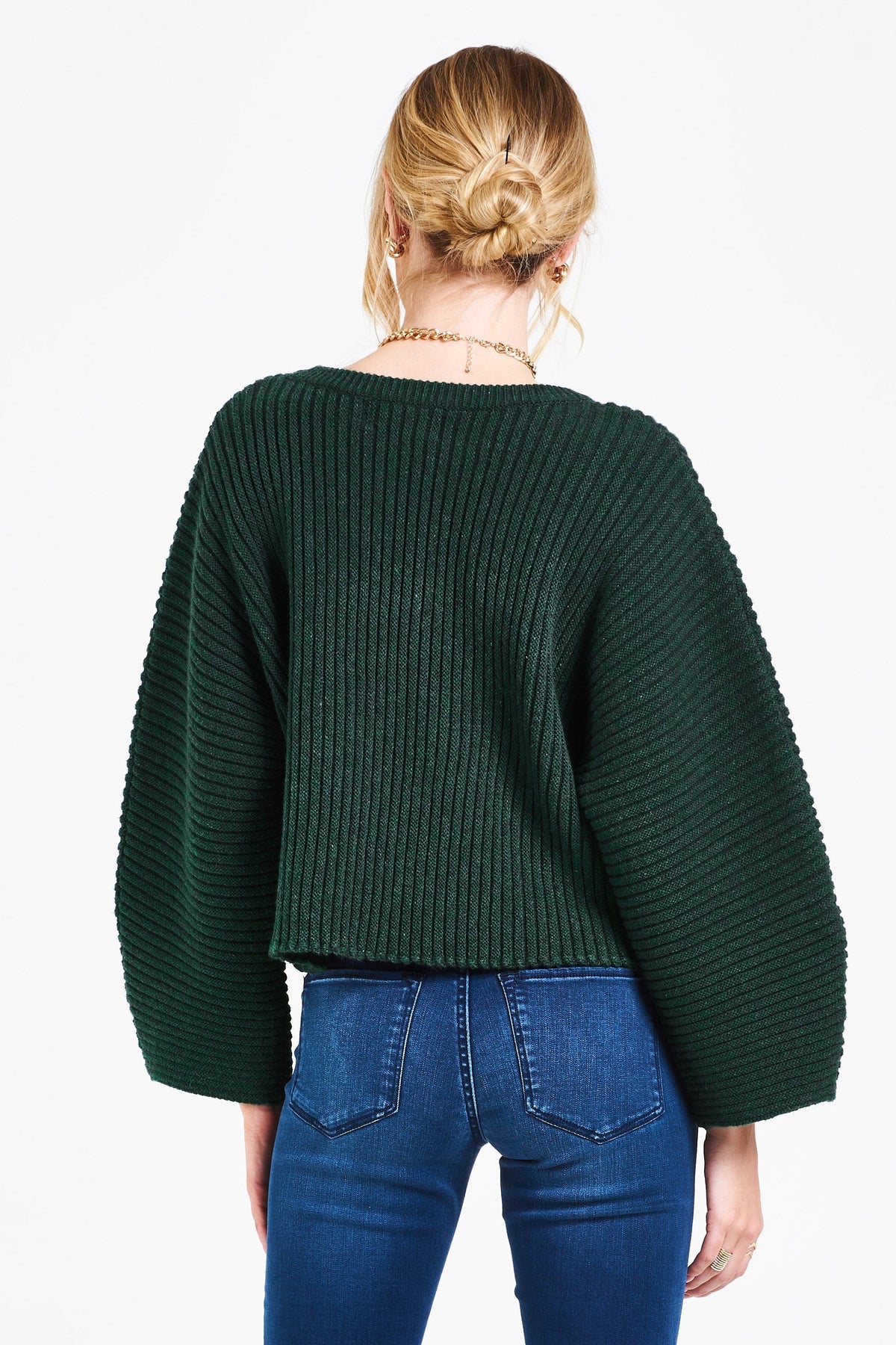 PARKER CREW NECK WIDE AND LONG SLEEVE RELAXED FIT CHRISTMAS GREEN