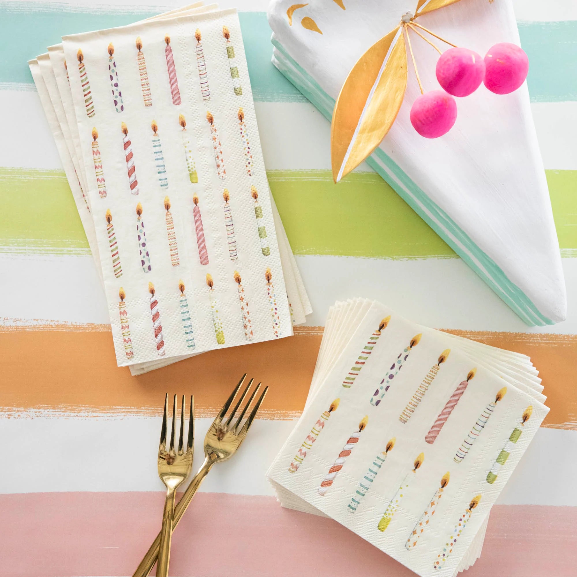 Birthday Candles Cocktail Napkin - Set of 20 - Beau Kisses