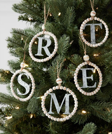 Initial Beaded Ornament - Beau Kisses