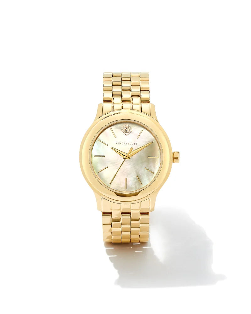 ALEX 35MM WATCH GOLD IVORY MOTHER OF PEARL