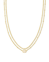 Emilie Multi Strand Necklace Gold Iridescent Drusy - Beau Kisses